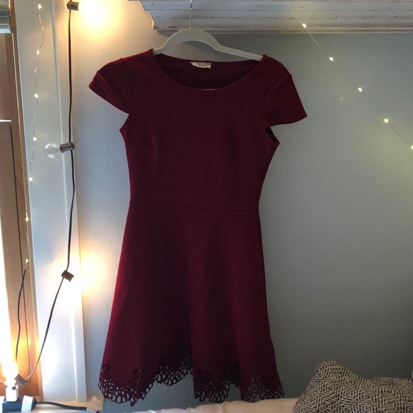 peach royal Dresses & Skirts - red lace detail skater dress!!! peach royal Dresses & Skirts - red lace detail skater dress!!!